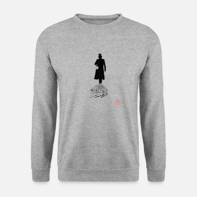 Jack der Ripper 02 - Unisex Pullover - Weißgrau meliert