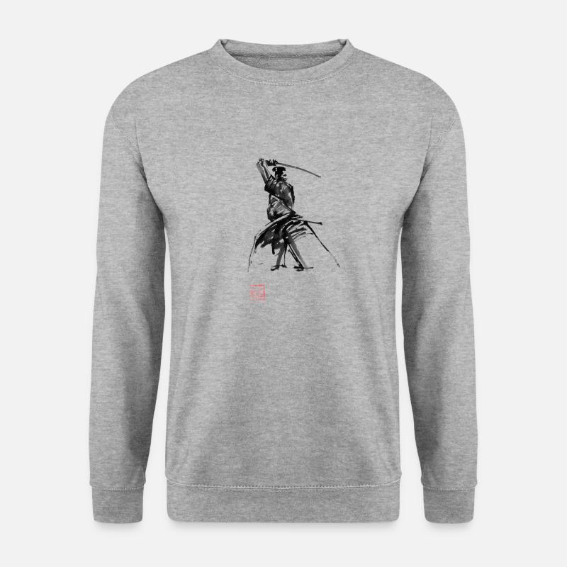 samurai en garde 02 - Sweat-shirt Unisexe - gris chiné