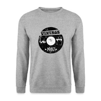 Millésime 1987 - Sweat-shirt Unisexe - gris chiné - Devant - Alina (178cm) & Michal (187cm)
