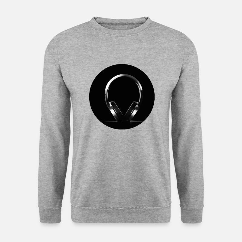 Schwarzer Helm - Unisex Pullover - Weißgrau meliert