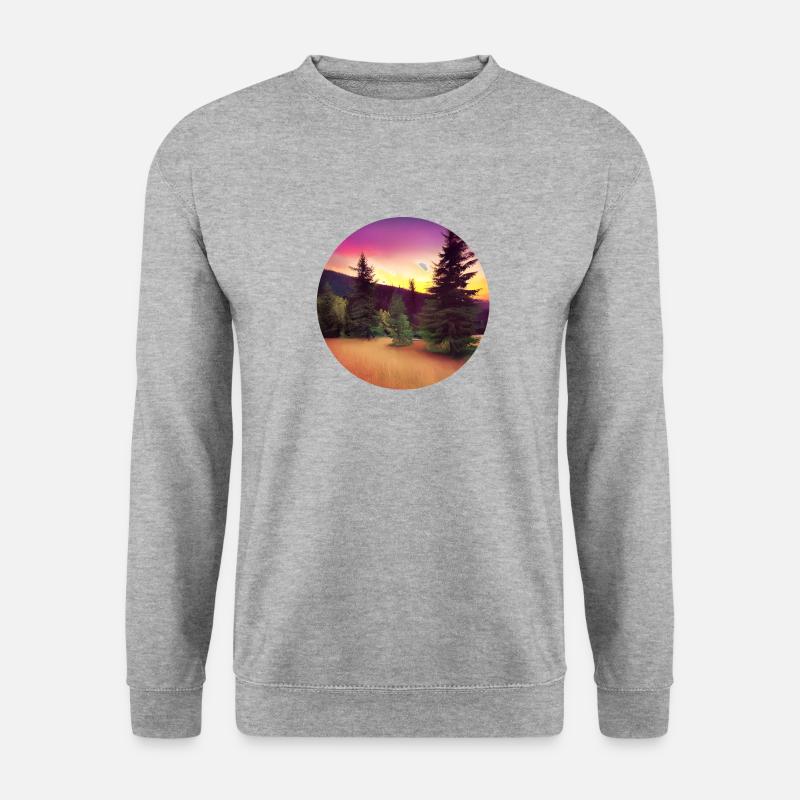 Trees in plain and mountain - Unisex Sweatshirt - salt & pepper