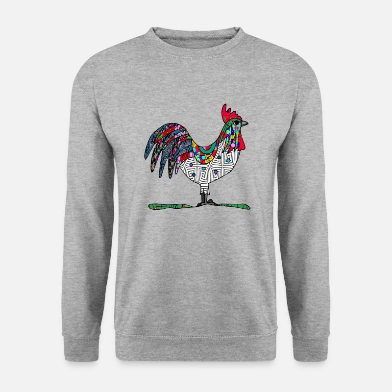 Hahn - Unisex Pullover - Weißgrau meliert