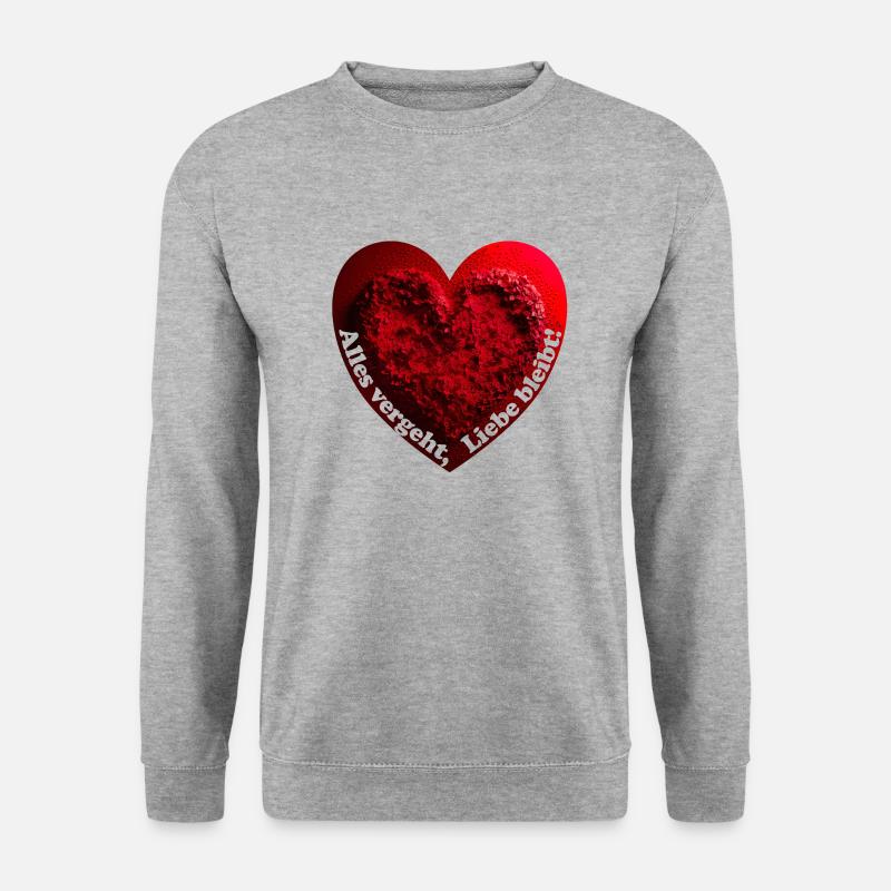 Alles vergeht, Liebe besteht - Unisex Pullover - Weißgrau meliert