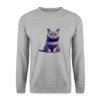 Chat chaton britannique à poil court Chats - Sweat-shirt Unisexe - gris chiné - Devant - Alina (178cm) & Michal (187cm)