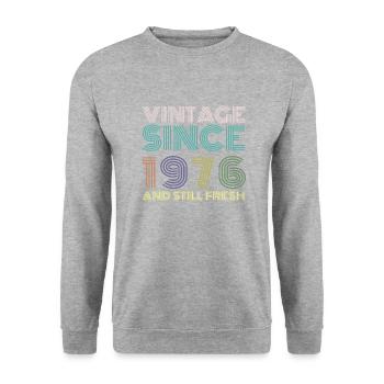 Millésime 1976 - Sweat-shirt Unisexe - gris chiné - Devant - Alina (178cm) & Michal (187cm)
