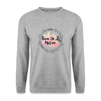 Team de la mariée floral - Sweat-shirt Unisexe - gris chiné - Devant - Alina (178cm) & Michal (187cm)