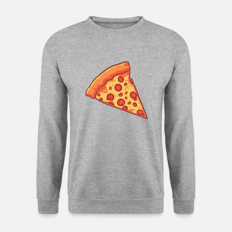 Pizza - Unisex Pullover - Weißgrau meliert