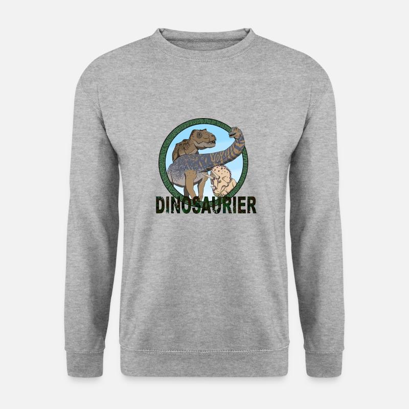 Dinos - Unisex Pullover - Weißgrau meliert
