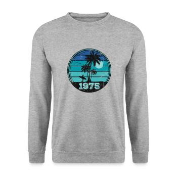 Millésime 1975 - Sweat-shirt Unisexe - gris chiné - Devant - Alina (178cm) & Michal (187cm)