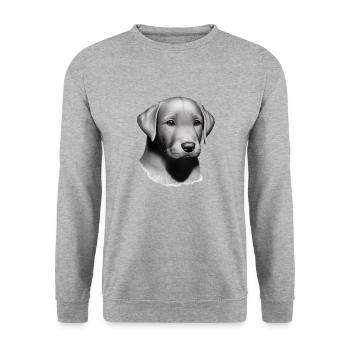 Labrador Retriever Labradorbesitzer Hundewelpe - Unisex Pullover - Weißgrau meliert - Vorne - Alina (178cm) & Michal (187cm)
