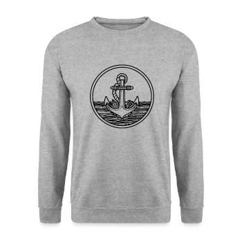 Anker Boot Schiff Nautik - Unisex Pullover - Weißgrau meliert - Vorne - Alina (178cm) & Michal (187cm)
