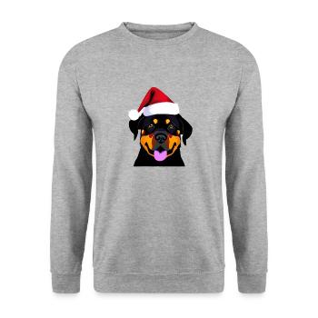 Rottweiler Dog Christmas Dogs Rottweiler Puppy - Unisex Sweatshirt - salt & pepper - Front - Alina (178cm) & Michal (187cm)