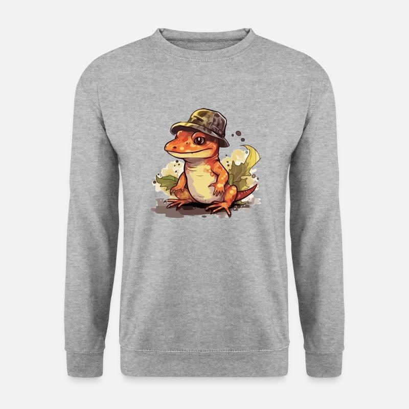 Vuo Salamander - Unisex Pullover - Weißgrau meliert