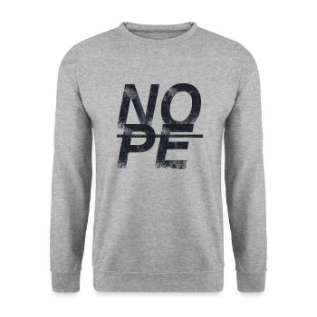 NOPE - sei kein Ja - Sager! - Unisex Pullover - Weißgrau meliert - Vorne - Alina (178cm) & Michal (187cm)