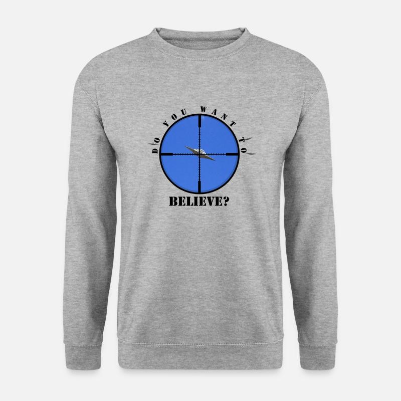 Ufo-Geltungsbereich - Unisex Pullover - Weißgrau meliert