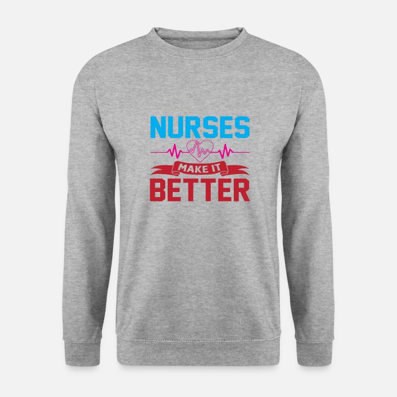 Nurses make it better - Unisex Pullover - Weißgrau meliert
