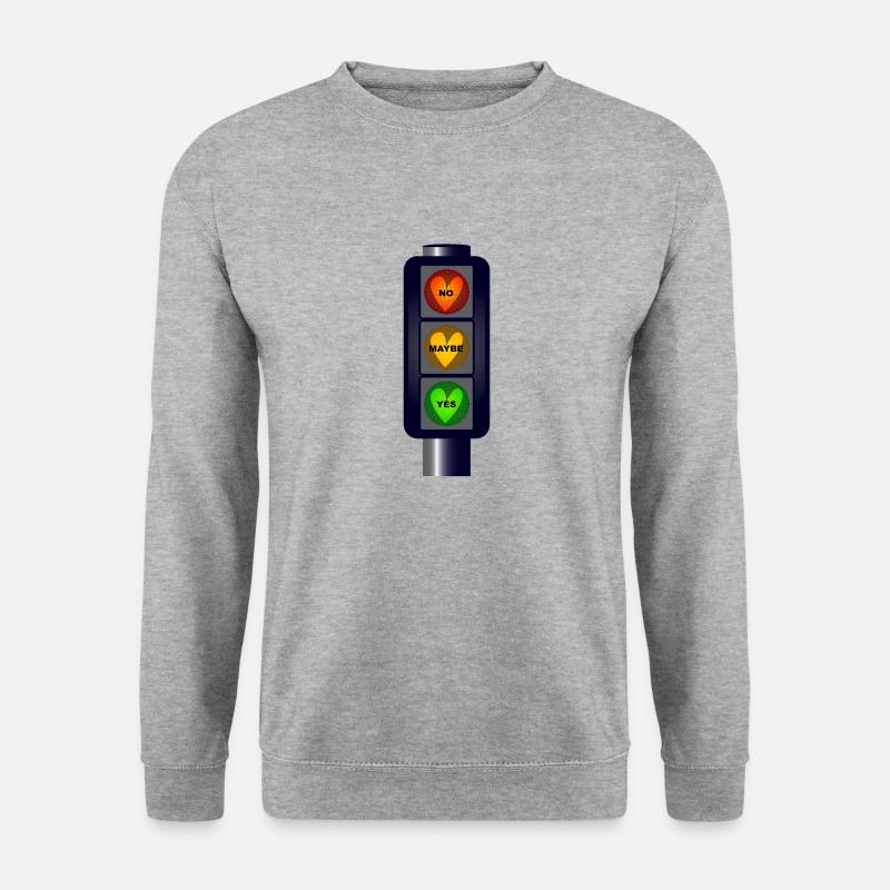 Ja Nein Vielleicht Ampeln - Unisex Pullover - Weißgrau meliert
