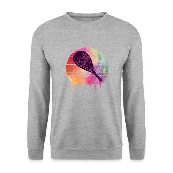 Pádel Vintage - Unisex Pullover - Weißgrau meliert - Vorne - Alina (178cm) & Michal (187cm)