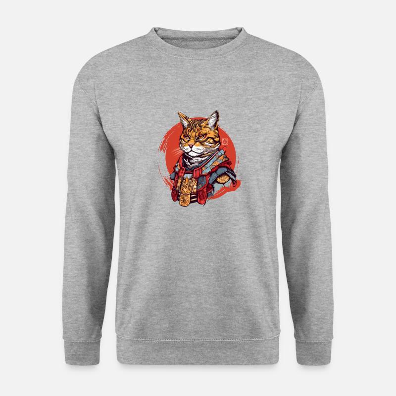 Samurai Cat - Unisex Sweatshirt - salt & pepper