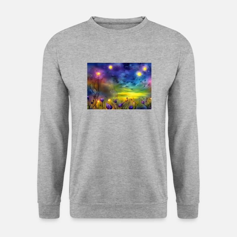 Fleurs de nuit étoilée - Sweat-shirt Unisexe - gris chiné