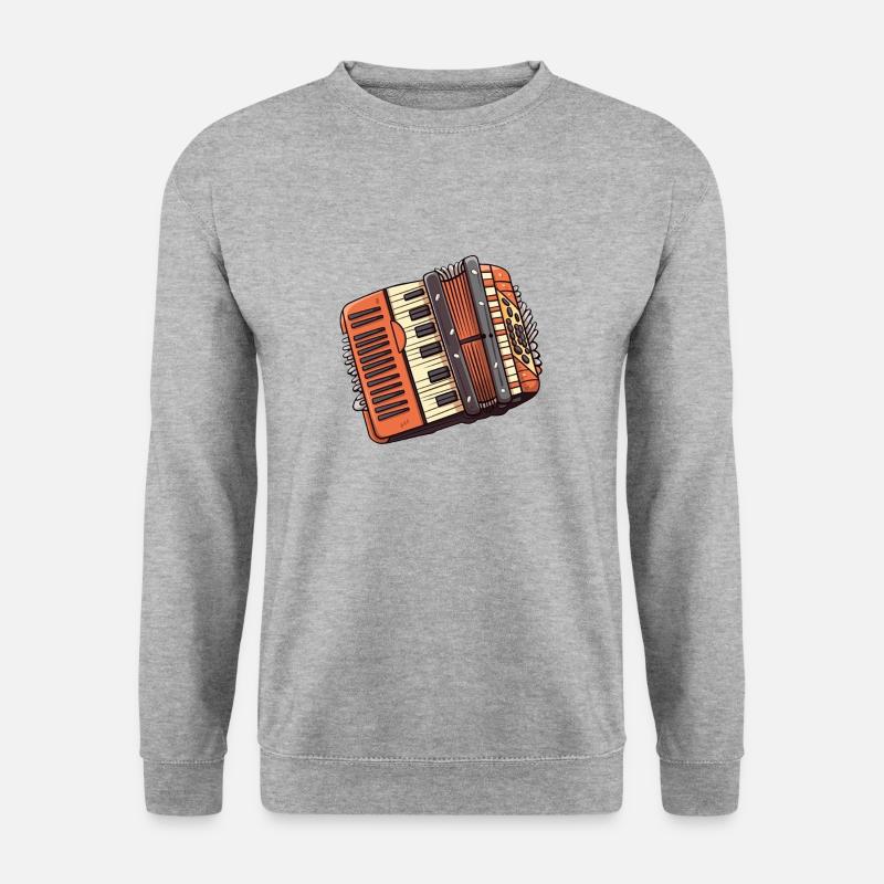 Akkordeon im Comic Stil - Unisex Pullover - Weißgrau meliert