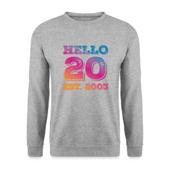 20th birthday 2003 - Unisex Sweatshirt - salt & pepper - Front - Alina (178cm) & Michal (187cm)