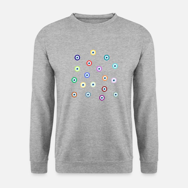 Mehrfarbiges Auge - Unisex Pullover - Weißgrau meliert
