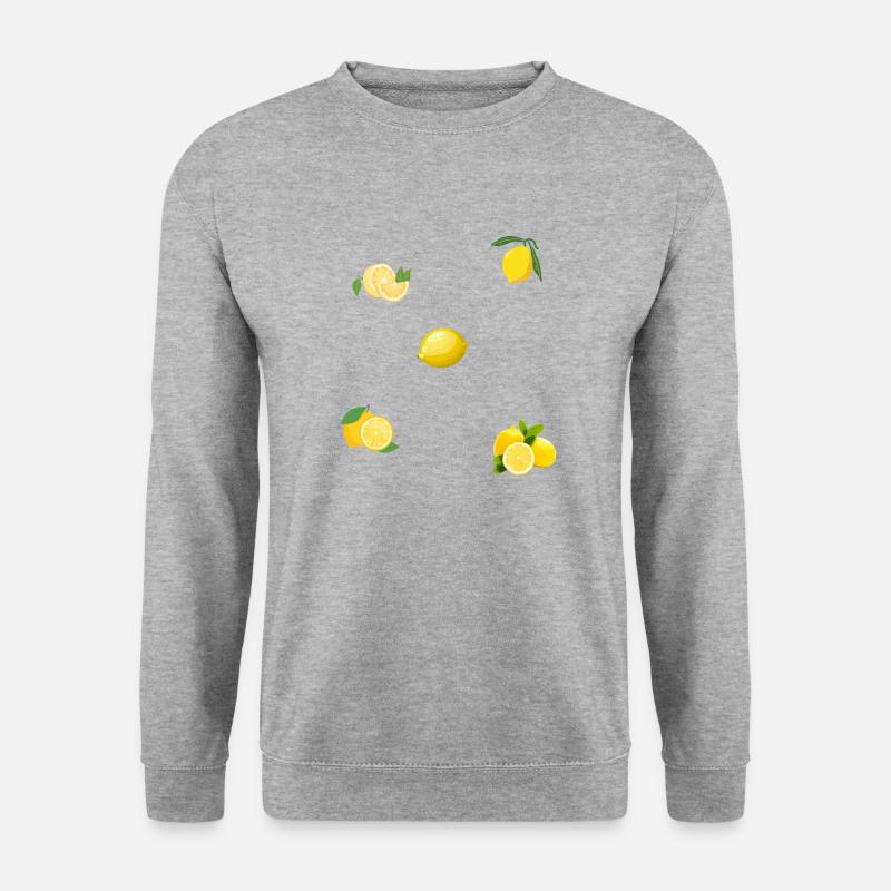 Zitrone Zitrone - Unisex Pullover - Weißgrau meliert
