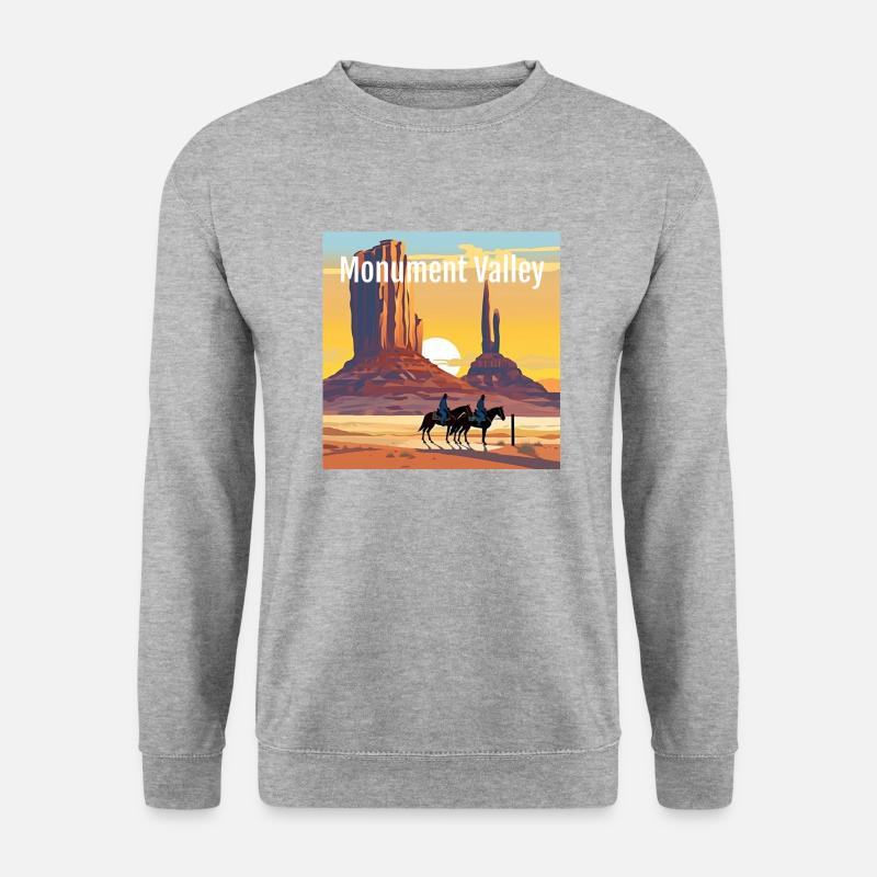Monument Valley - Sunset - Unisex Pullover - Weißgrau meliert
