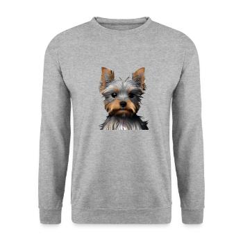 Dog Owner Yorkshire Terrier Puppy Dog - Unisex Sweatshirt - salt & pepper - Front - Alina (178cm) & Michal (187cm)