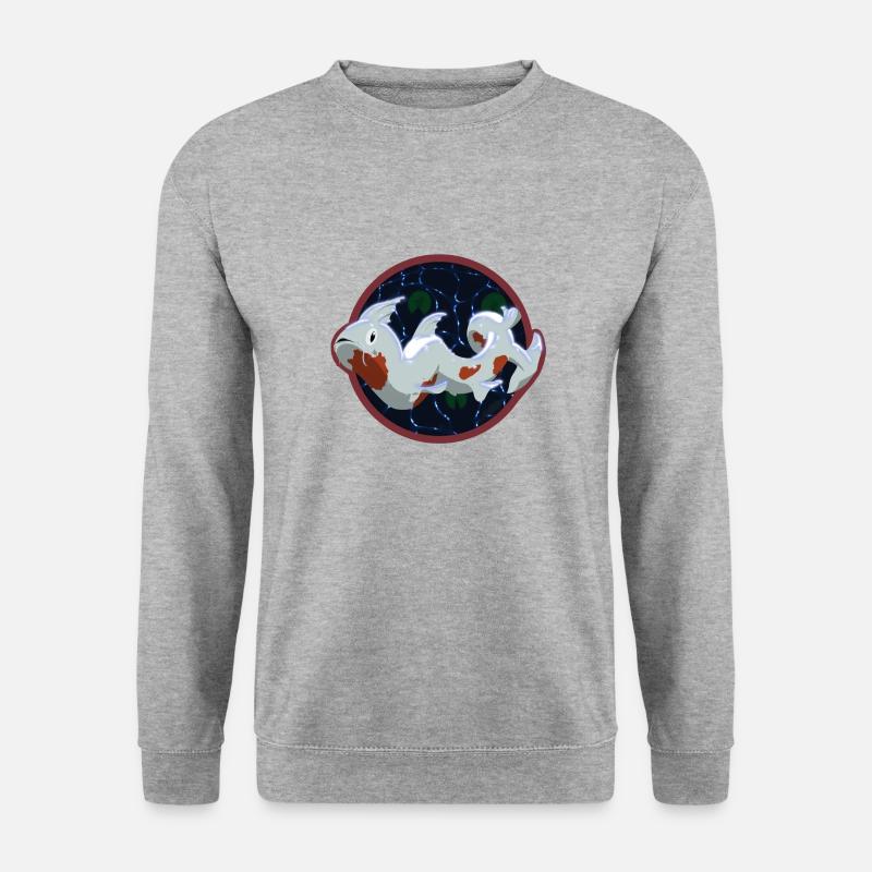 Koi Drache - Unisex Pullover - Weißgrau meliert