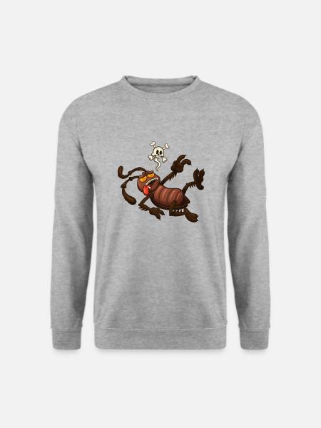 Død tegneserie kakerlak - Unisex sweater - hvidgrå meleret