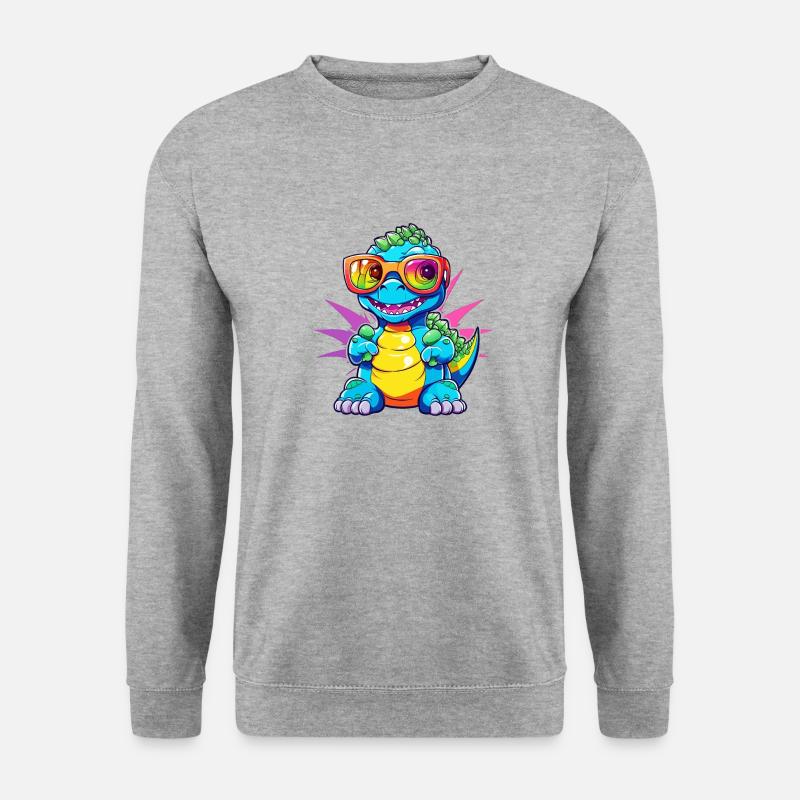 Cool kid Dino - Unisex Pullover - Weißgrau meliert