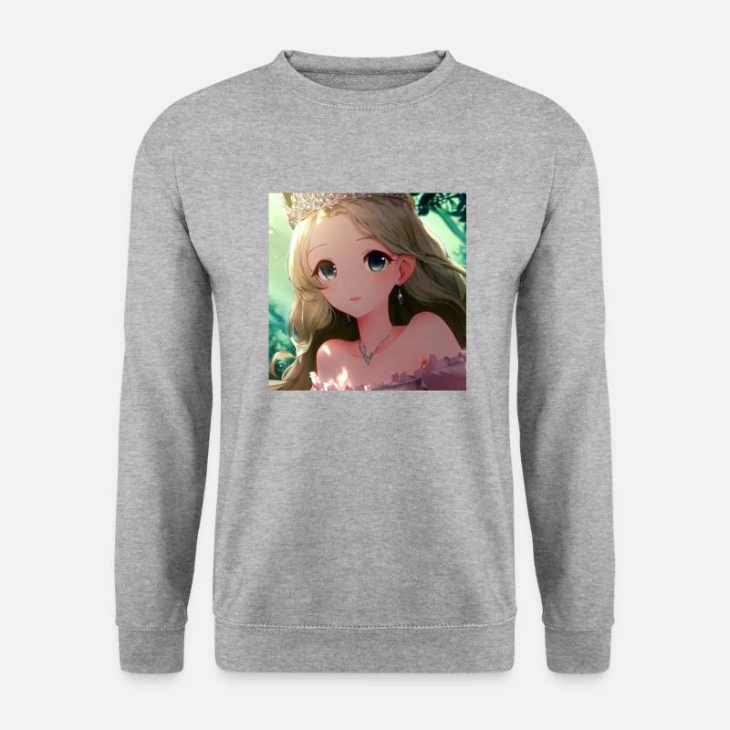 Prinzessin im Gartenhimmel - Unisex Pullover - Weißgrau meliert