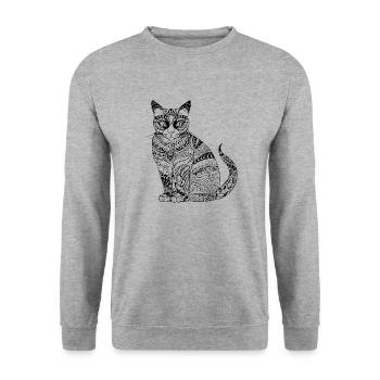 Chat chaton chaton dame - Sweat-shirt Unisexe - gris chiné - Devant - Alina (178cm) & Michal (187cm)