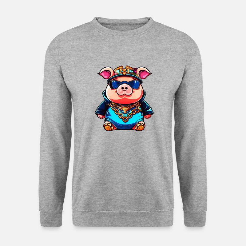 Coole Sau - Unisex Pullover - Weißgrau meliert