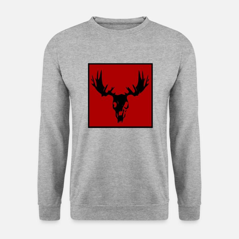 Elch-Sake - Unisex Pullover - Weißgrau meliert