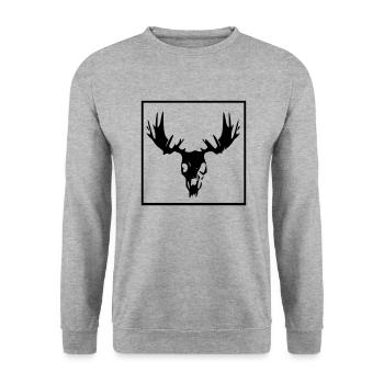Saké d’orignal - Sweat-shirt Unisexe - gris chiné - Devant - Alina (178cm) & Michal (187cm)