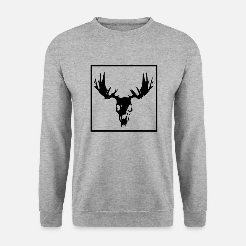 Elch-Sake - Unisex Pullover - Weißgrau meliert