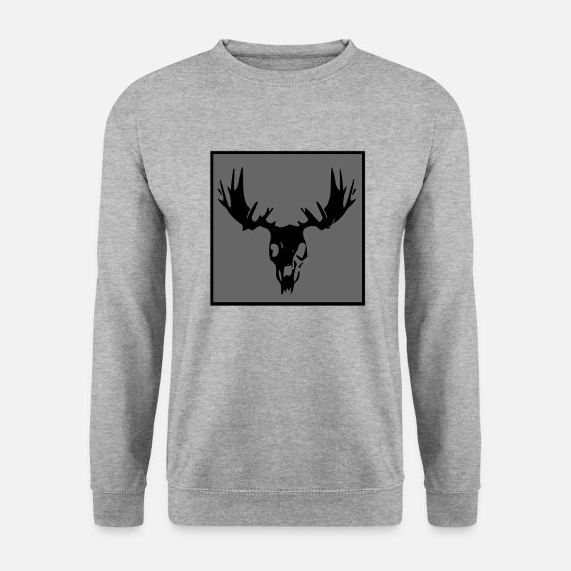 Elch-Sake - Unisex Pullover - Weißgrau meliert