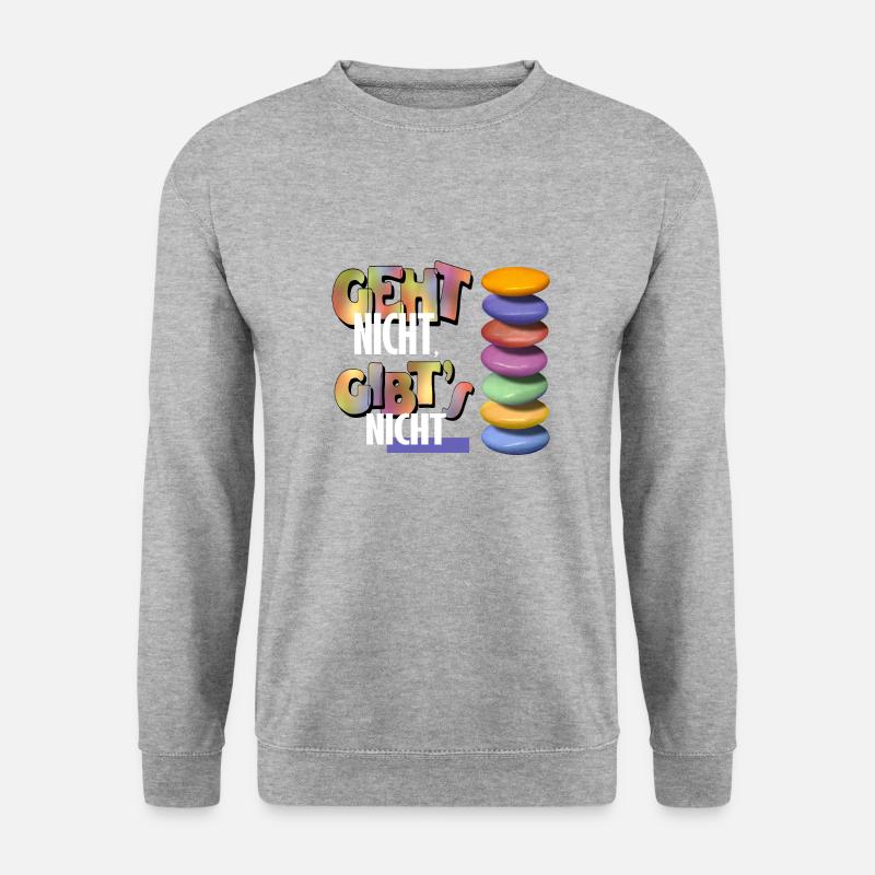 Geht nicht - Unisex Pullover - Weißgrau meliert