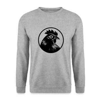 Chicken Chicken House Poultry Rooster Farm - Unisex Sweatshirt - salt & pepper - Front - Alina (178cm) & Michal (187cm)