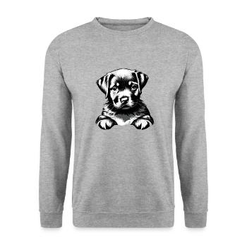 Labrador, propriétaire du chiot Labrador Retriever - Sweat-shirt Unisexe - gris chiné - Devant - Alina (178cm) & Michal (187cm)