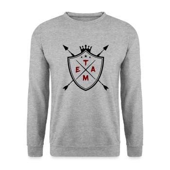 Team Coat of Arms - Unisex Sweatshirt - salt & pepper - Front - Alina (178cm) & Michal (187cm)