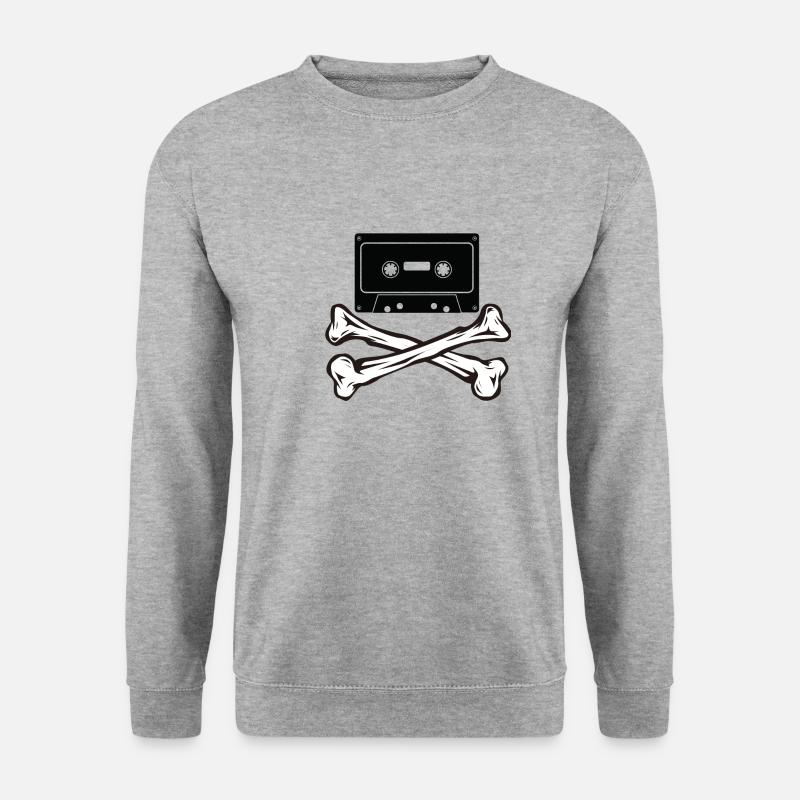 Totenkopf Kassette - Unisex Pullover - Weißgrau meliert