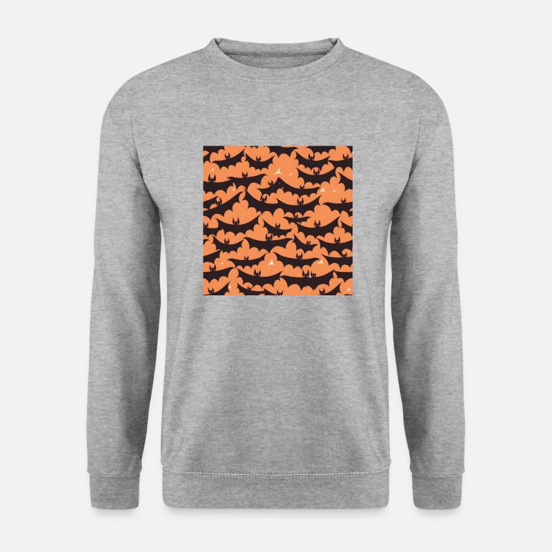 Whimsical Wings: Comic-Fledermäuse-Kollektion - Unisex Pullover - Weißgrau meliert