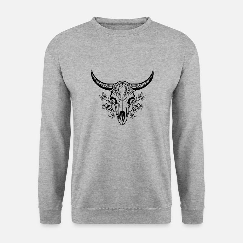 Crâne de vache Boho - Sweat-shirt Unisexe - gris chiné