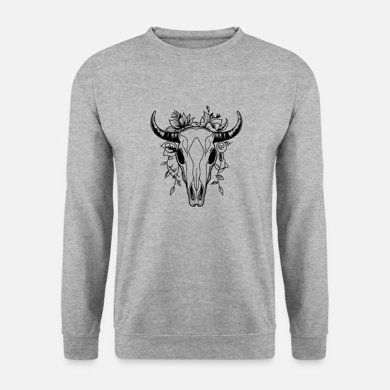 Crâne de vache Boho - Sweat-shirt Unisexe - gris chiné