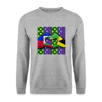 Haiti Haitian Jamaica Combination I Gift - Unisex Sweatshirt - salt & pepper - Front - Alina (178cm) & Michal (187cm)