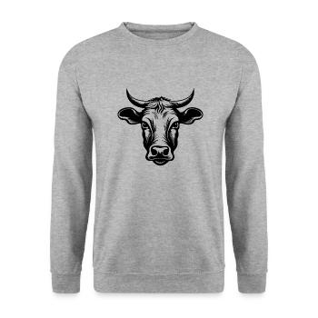 Kuh Kühe Rind Bauernhof Landwirtschaft - Unisex Pullover - Weißgrau meliert - Vorne - Alina (178cm) & Michal (187cm)